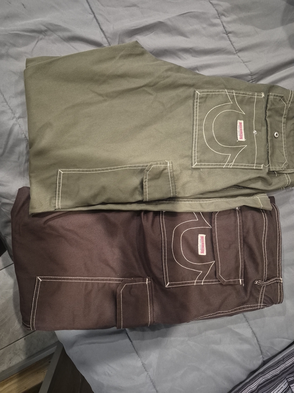 True Religion Men's Cargo Pants in Olive and Brown Duo